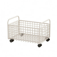 Metal Laundry Cart Under-Sink Rolling Laundry Basket Portable for Small Areas