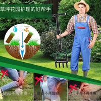 Open Four-Tine Lawn Aerator and Soil Loosener