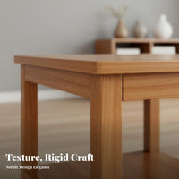 dual-level Square Table unadorned design 2-Tier Square Side Table Space-Saving