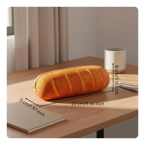 Bread Shaped Writing Utensil Case Multi-Purpose Hot Dog Writing Utensil Pouch