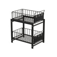 Under Sink Organizer Metal Under-Sink Rack Horizontal Slots for Countertop