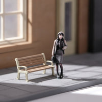 1/64 Scale Miniature Female Figurine Painted Resin Miniature Woman Figure Printed Color Desktop Ornament Figure Standing for Hobbyists, Collectors, Dioramas, City Setting Layouts, Model Displays