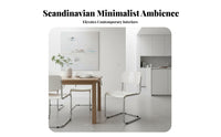Ergonomic Design Minimalist Dining Chair Easy to Assemble Nordic Design Side Chair Non-Slip Feet Household Furniture Scratch Resistant for Interior Designers, Business Owners, Restaurant, Pale Ice, Kitchen, Living Room
