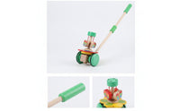 Freestanding Push Stroller Educational Wooden Stroller Sturdy Walking Toy Safe for Babies, Nursery
