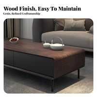 Modern Minimalist design 2-Tier Rectangular Coffee Table Large Storage Space dual-level Rectangular Table Sturdy and Stable Household Furniture scuffResistant for Apartment Dwellers, Homeowners, Families, Living Room, Lounge, Reception Area, Office