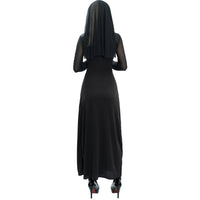 Nun Costume for Women, Cosplay, Halloween, Polyester, Black, S-XL