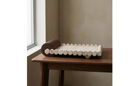 Resin Tray with Wood Mineral-Look cylinderLook Sculptural Centerpiece Tray Low-Profile for Coffee Table