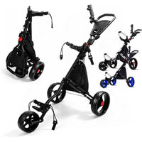 HOW TRUE ZH-A021 Aluminum Alloy Folding Golf Cart with Water Bottle Holder and Cooler Bag