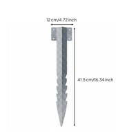 2 Pieces Steel Post Anchor Sawtooth Design Fence Post Support Enhanced