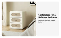 Nightstand with Drawers Space-Saving Household Storage Water-Resistant Surface