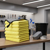 600gsm Car Drying Towel Microfibre Cloth, Large 30x60cm Cleaning Cloths for Car Washing, Double-Sided Shedding-Resistant Blended Yarn