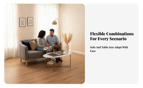 Creamy aesthetic Curved Sofa and Table Set Modern Design Commercial Furniture Soft Texture Lounge Seating adaptable Combination for Interior Designers, Business Owners, Photo Studio, Bridal Shop, Reception Area, Waiting Room