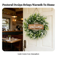 Lavender Flower Wreath Indoor Outdoor Artificial Wreath Lifelike Appearance for Fireplace Mantel