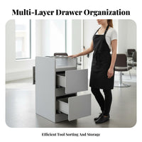 Hair Salon Tool Cabinet Modern Minimalist Design Hairdressing Storage Cart Construction Double-Sided Barber Station for Barbers, Beauty Parlor