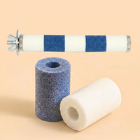 Parrot Perch Grinding Rod, Ceramic Sanding Perch Stand for Nail Grinding and Beak Trimming, Small or Medium Budgie Tool for Bird Cages