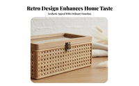 Woven Decorative Box Bohemian Design Household Storage Multipurpose for Desktop