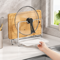 Lid Stand, Frying Pan Rack, Lid Storage Rack, Cabinet Storage, Stove Side Rack, Organization, Space-saving