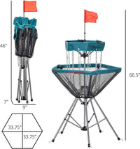 12-Chain Portable Metal Disc Golf Basket Target for Outdoor Practice