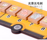 跨境热销数字动物巴士儿童数学逻辑思维训练玩具木质早教益智玩具