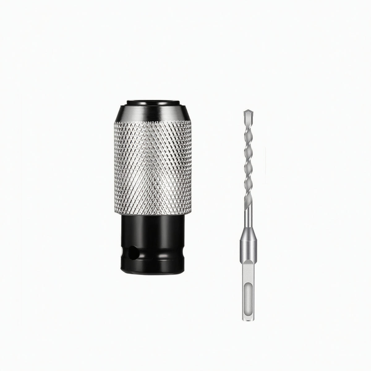 Knurled Impact Wrench Adapter with Drill Bit Compatible Hammer Drill Adapter Compact Tool Converter Wobble-Wobble-Resistant for Mechanics