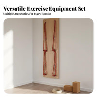 Padded Waist Belt Iyengar Mind-Body Practice Wall Board Anti-Slip Buckles Mind-Body Practice Rope Wall System Stainless Steel Hardware Exercise Equipment Solid Plywood Construction for Physical Rehabilitation Patients