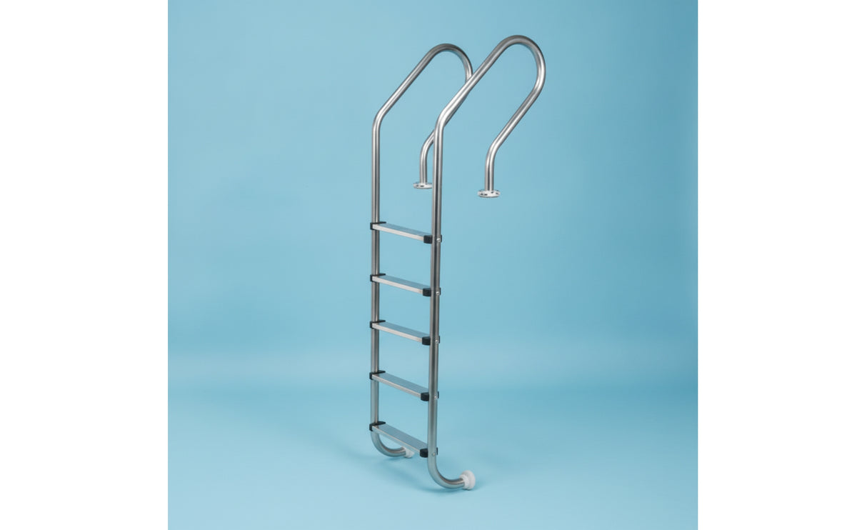 Stainless Steel Pool Ladder Flange-Mounted Pool Ladder with Handrails Rust Resistant for Facility Managers, Swimming Pools, Leisure Facilities