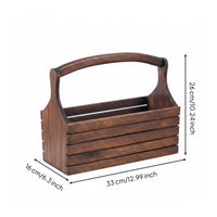 Wooden Hand Basket Vintage Design Rustic Wood Basket Decorative for Living Room