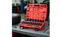 1/2-Inch Drive Deep Socket Set 20-Piece Impact Socket Set Rust-Resistant Tools Chrome Vanadium for Garage, Workshop