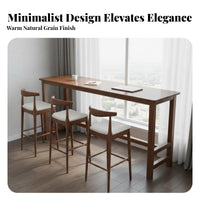 Solid Wood Bar Table Modern Dining Table Narrow Long Console Table Multi-functional Household Furniture Crafted from Rubberwood Suitable for Couples Cafe Balcony Living Room Homeowners