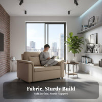 DoubleUse Pull-extendable Sofa Bed Two-Person Pull-extendable Loveseat Bed Space-Saving transformable Couch Advanced Fabric Fabric for Apartment Residents, Students, Young Adults, Small Spaces, Home Office