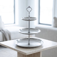 Stainless Steel 3-Tier Dessert Stand Metal Dessert Stand with Handle Pedestal Cupcake Stand Sturdy for Party Hosts, Afternoon Tea, Buffets, Parties