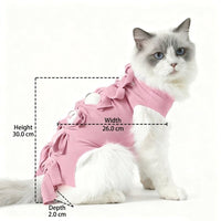 Post-Surgery Cat Clothing, Sleeveless Tie Closure Recovery Suit Cats, Unisex Anti-Licking Suit Post Abdominal Surgery with Adjustable Strap Suit