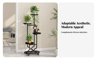 Multi-Tier Plant Stand Movable plant Pot Rack Floor-Standing for Corner areas