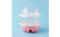 Transparent Two-Tier Egg Steamer Round Dome Lid Electric Egg Boiler 110V Kitchen Appliance Compact