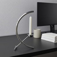 Taper Candle Holder Modern Metal Candlestick Holder Silver Finish Home Decor