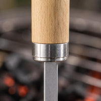 25 Pieces Stainless Steel Kebab Skewer Thickened Wood Handle Grill Skewer Rust-Resistant for Barbecue