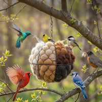 Wire Mesh Nesting Globe Rust-Resistant Bird Nester with Hanging Chain Spherical