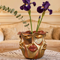 Abstract Face Planter Resin Home Decor Rounded Body