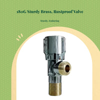 Angle Stop Valve, Double Outlet Triangle Valve, 304 Stainless Steel, Shut-closed, Hot and Cold Water, Universal Connection, Bathroom and Kitchen Plumbing