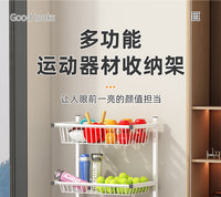 健身器材收纳架家用运动哑铃壶铃架泡沫轴瑜伽垫置物架移动篮球架