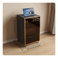 AV Component Rack with Wheels Adjustable Amplifier Stand Cabinet Rolling Media Tower Electronics Storage Heavy-duty Metal Suitable for Home Theater Living Room Office