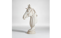 Horse Head Statue with Pedestal Distressed Horse Bust Decorative Horsehead Statue for Decorators, Collectors, Mantel