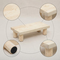 Solid Wood Footrest Step Stool for Office, Toilet, Kitchen, and Leg Support