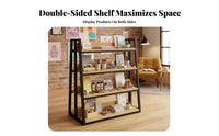 Modular Design Double-Sided Island Shelf Adjustable Shelves Double-Sided Gondola Shelving Easy Assembly Retail Island Display Shelf Large Capacity for Supermarket Managers, Shopkeepers, Business Owners, Cosmetics Shop, Warehouse, Garage, Away Ice