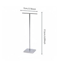 Countertop Jewelry Tree Minimalist Crafted Metal Earring Holder Stable Base Necklace Display Rack for Dressing Table