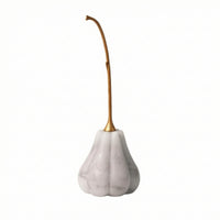 Pumpkin Statue with Gold Stem Tabletop Pumpkin with Gold Stem Fall for Entryway