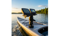 Adjustable Hydrographic Device Mount with Round Base Rotatable Kayak Bracket with Strap for Kayakers