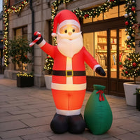 Inflatable Santa Santa Figure with Gift Sack Standing Giant Inflatable Santa Holiday Decor Outdoor Festive for Yard, Garden