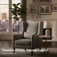 2 Pieces Upholstered Armchair with Footstool Matching Footrest Living Room Furniture Modern Elegant Design Textured Upholstery