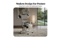 Adjustable Ergonomic rotating Chair spineing Ergonomic Mesh Chair with Headrest Flip-up Arms Retractable Footrest for players
